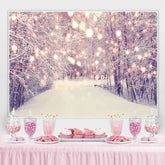 Lofaris Bokeh White Snowy Way In The Forest Winter Backdrop